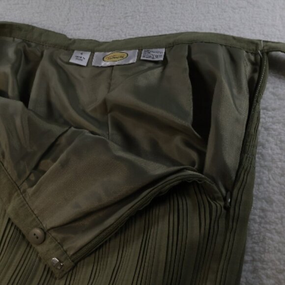 Talbots Maxi/Prairie Skirt (4) and Short Sleeve Shirt (M) Moss Green NWT - Picture 12 of 13